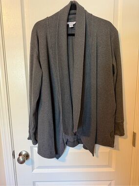 Athleta Charcoal Gray Open-Front Draped Cardigan - Pranayama Restore Rib Wrap